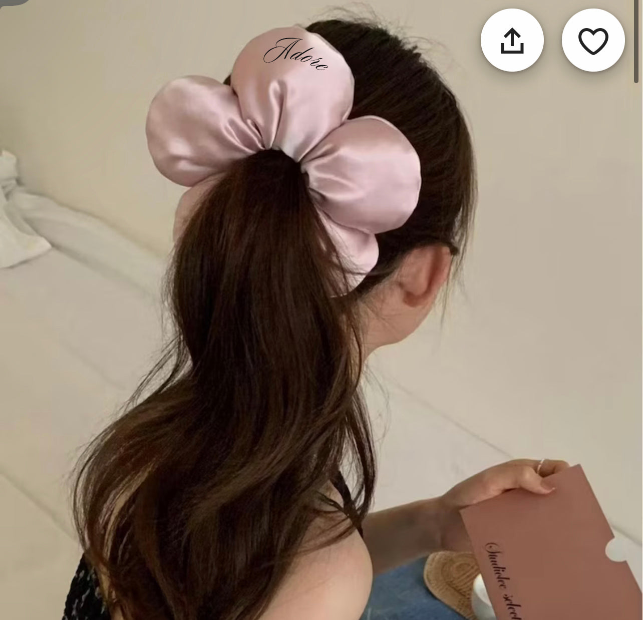 Flower Rhinestone & Charm Hair Scrunchie